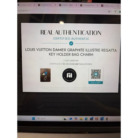 LOUIS VUITTON Damier Graphite Illustre Regatta Key Holder Bag Charm - Picture 7 of 7